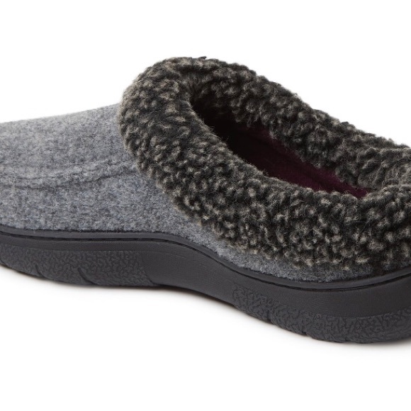 Mens DEARFOAMS Slippers Size Small 7-8 Cozy Comfort Memory Foam Gray New - Picture 4 of 11